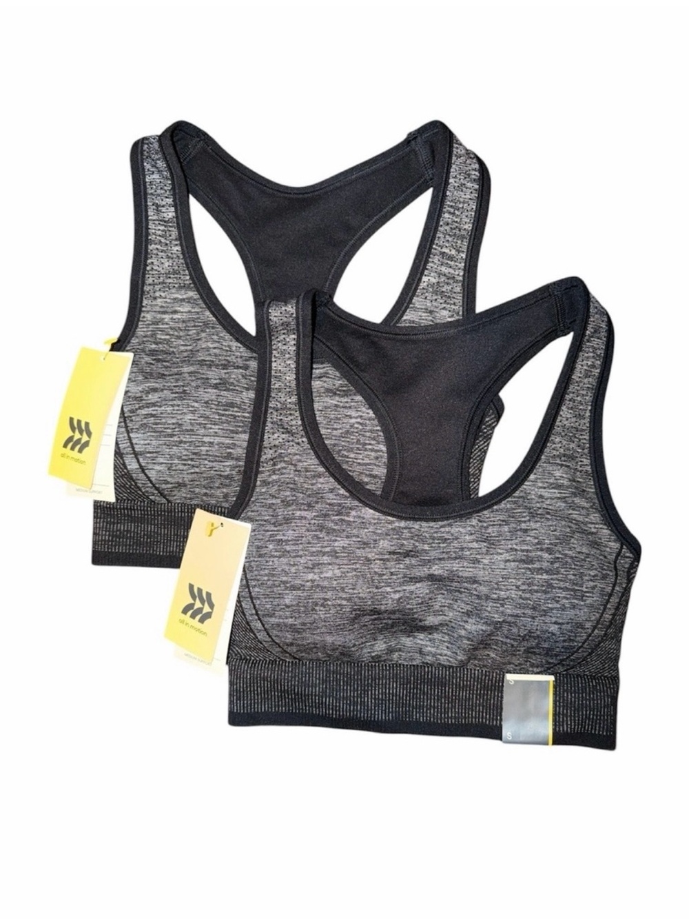 Two Seamless Racer Sport Bra Bundle Women's Small New With Tags Performance Wear